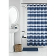 thumbnail image 1 of Mainstays 17-Piece Indigo Shibori Stripe Polyester/Ceramic Shower Curtain & Bathroom Accessory Set, Blue Print, 1 of 6
