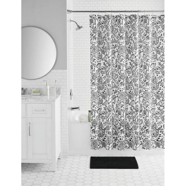 Mainstays 17 Piece Jacobean Polyester/Ceramic Shower Curtain & Bathroom