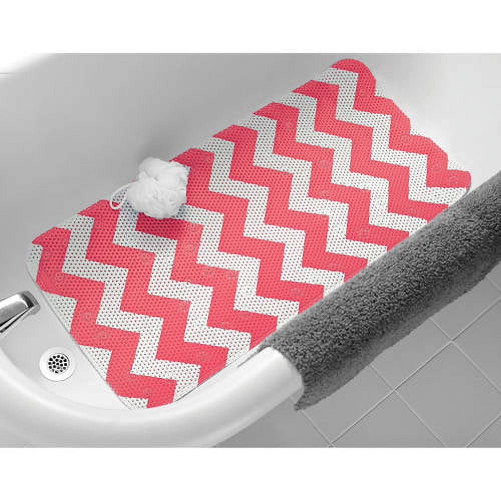Mainstays 17 in. x 36 in. Cushioned Bathtub Mat, Chevron Coral