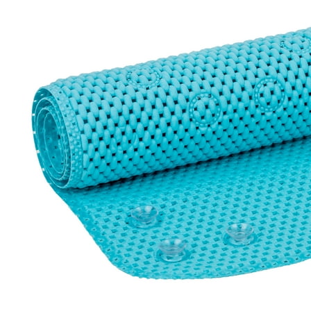 Mainstays 17" x 36" Cushioned Foam Bathtub Mat with Suction Cups, Blue
