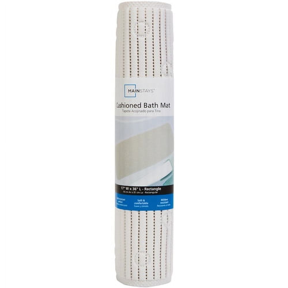 Mainstays 17" x 36" White Cushion Bath Mat, 1 Each - Walmart.com
