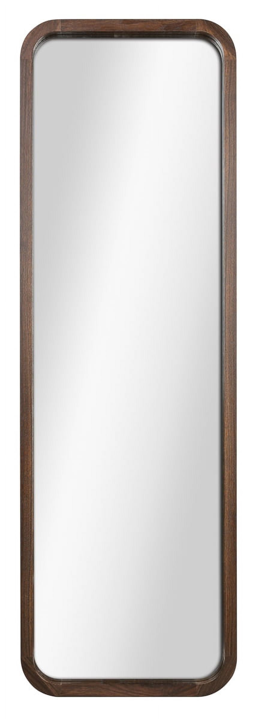 Mainstays 17x53 Walnut Framed Large Wall Mirror for Bathroom or Living Room