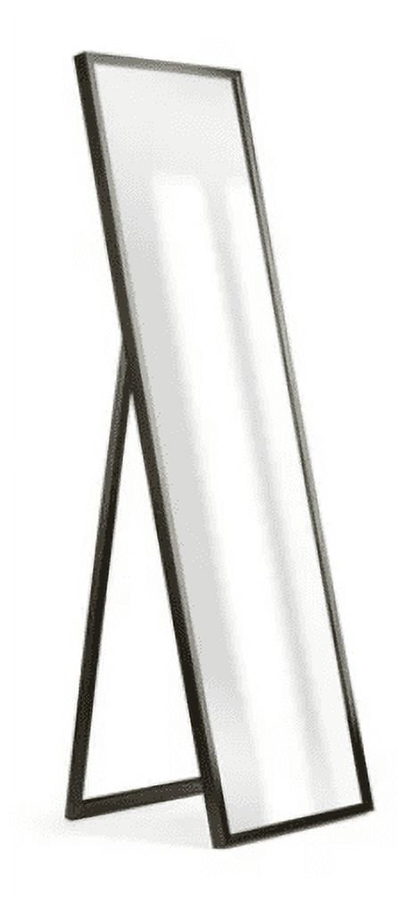 Mainstays 17.6 in x 58.2 in Black Modern Framed Floor Mirror with Adjustable Easel Stand
