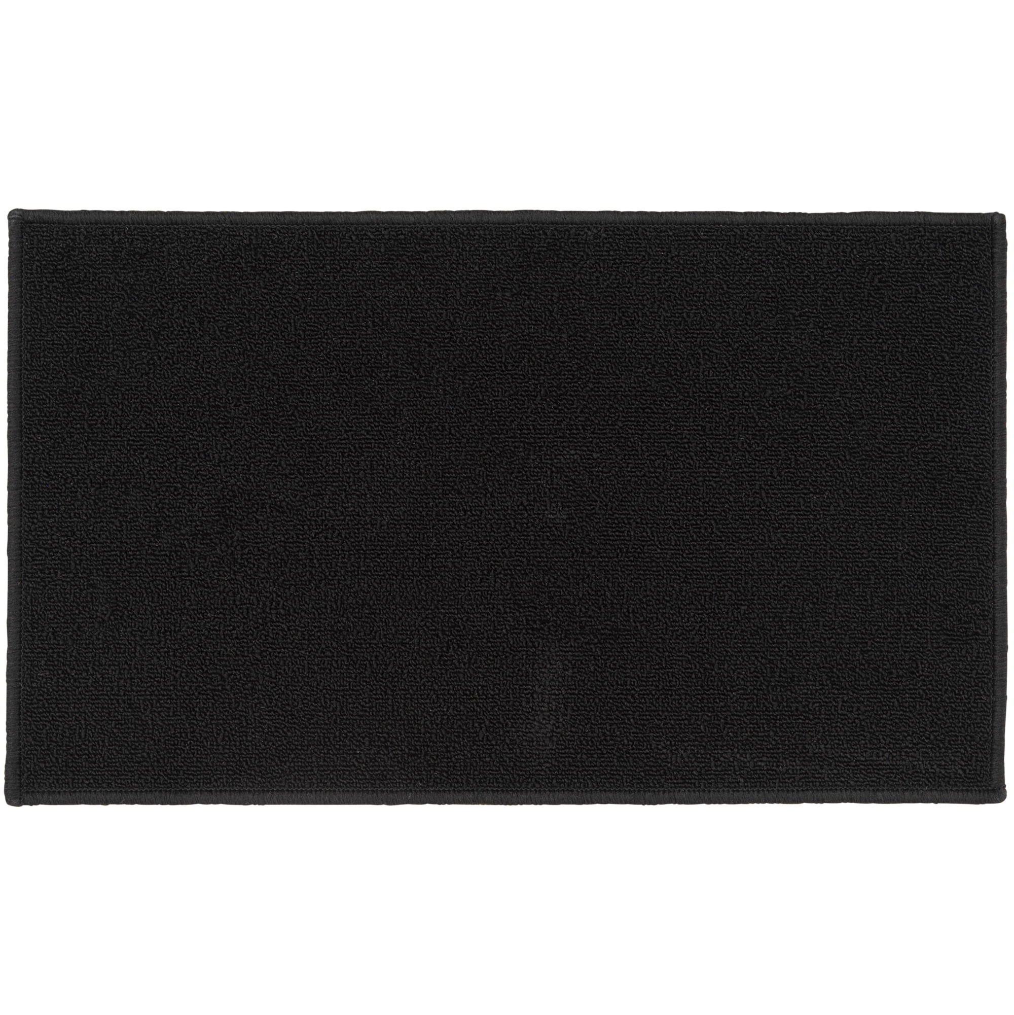 Mainstays 17"x30" Titan Solid Black Durable Indoor Utility Accent Rug