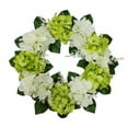 thumbnail image 1 of Mainstays 17in Indoor Artificial Hydrangea Wreath, Green Color. Made of Polyester., 1 of 8