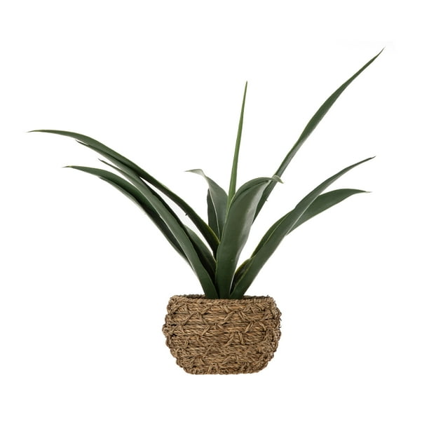 Mainstays 18" Artificial Pandanus Leaf Plant in Natural Seagrass Pot18