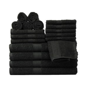 Mainstays 18-Piece 100% Cotton Towel Set, Black
