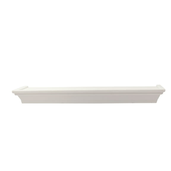Mainstays 18" Rectangle Decorative Wall Shelf, White,