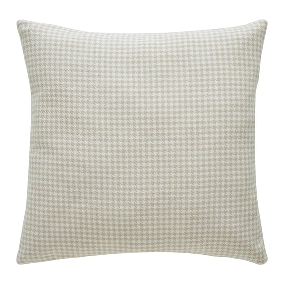 Mainstays 18 in x 18 in Beige Houndstooth Woven Decorative Pillow