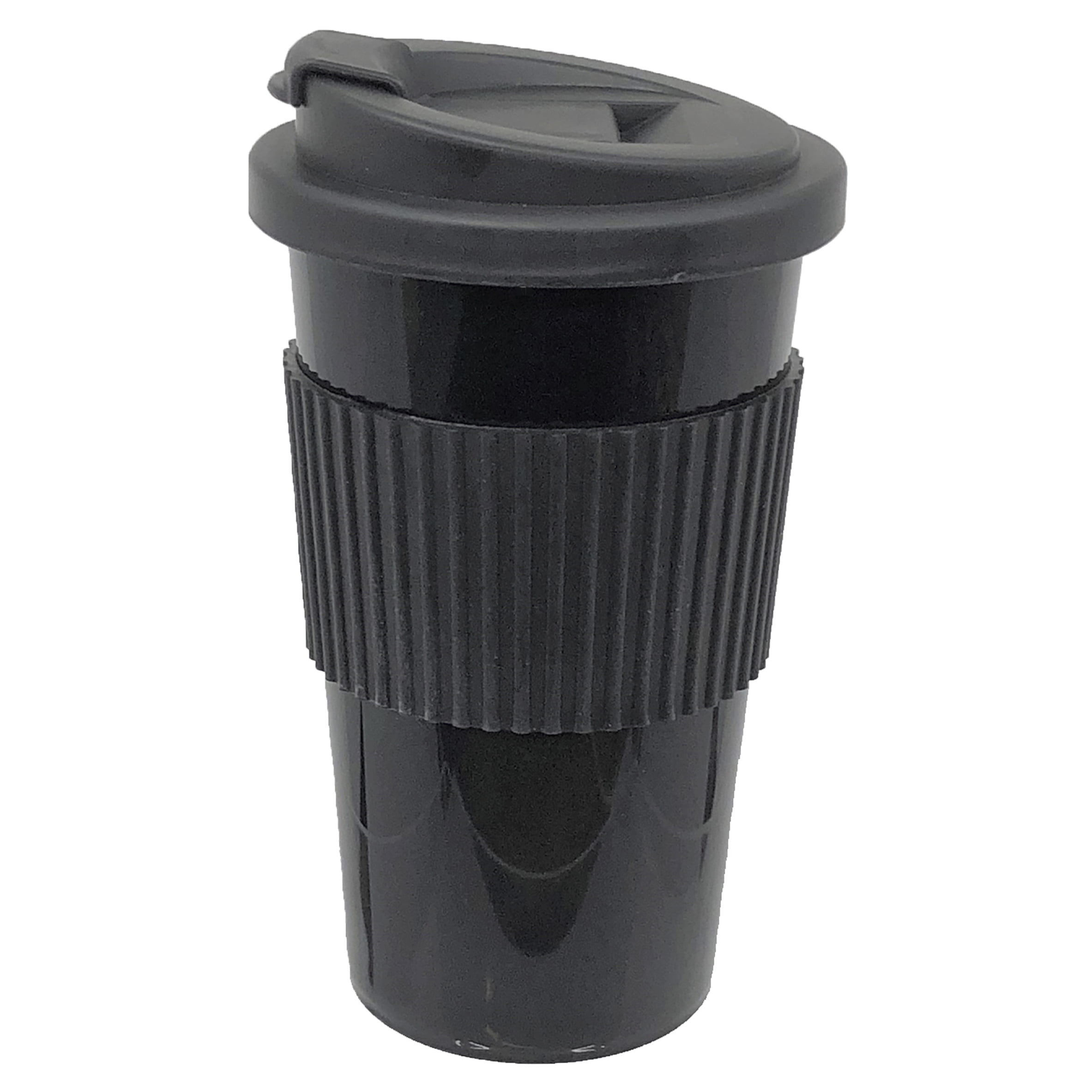 Mainstays 18 oz. On-the-Go Travel Cup with Ribbed Soft Grip and Twist Off Lid, 18oz, 3.6" x 6.2", Blue Essence