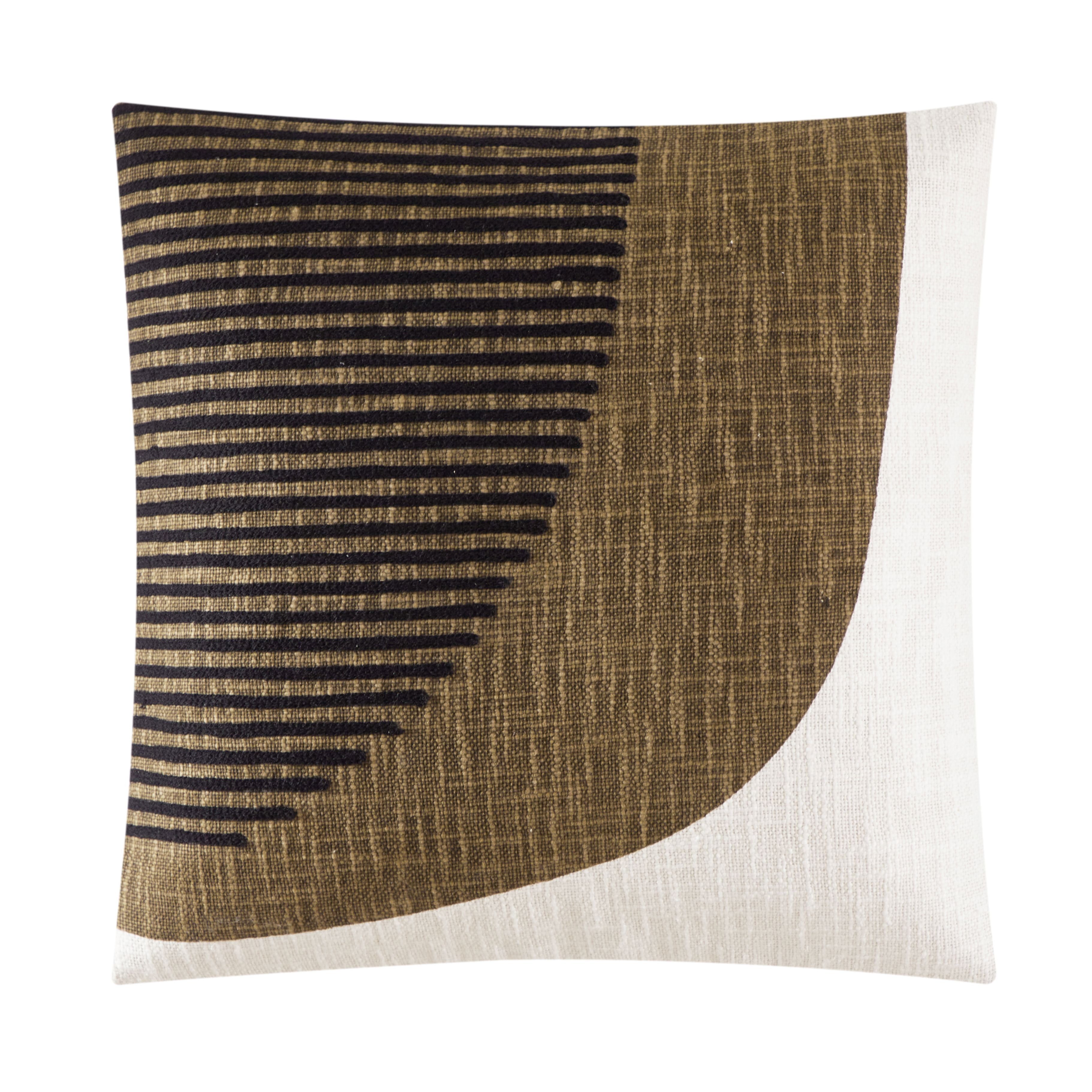 Mainstays 18 in x 18 in Curved Geo Throw Pillow, Brown