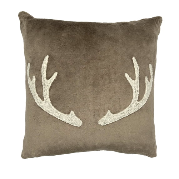 Mainstays Decorative Antler Pillow, 18 x 18 in, Tan, 1 Count, Adult