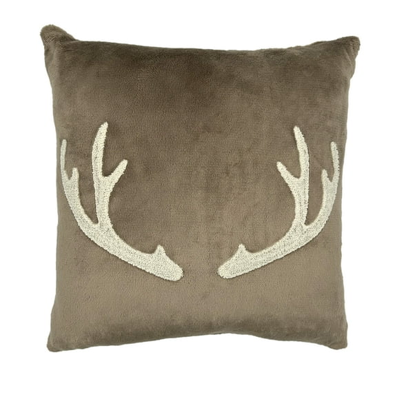 Mainstays 18" x 18" Decorative Antler Pillow, Tan, (1 Count), Adult