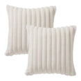 thumbnail image 1 of Mainstays 18" x 18" Ivory Channel Faux Fur Decorative Pillow Covers (2 Count), 1 of 5