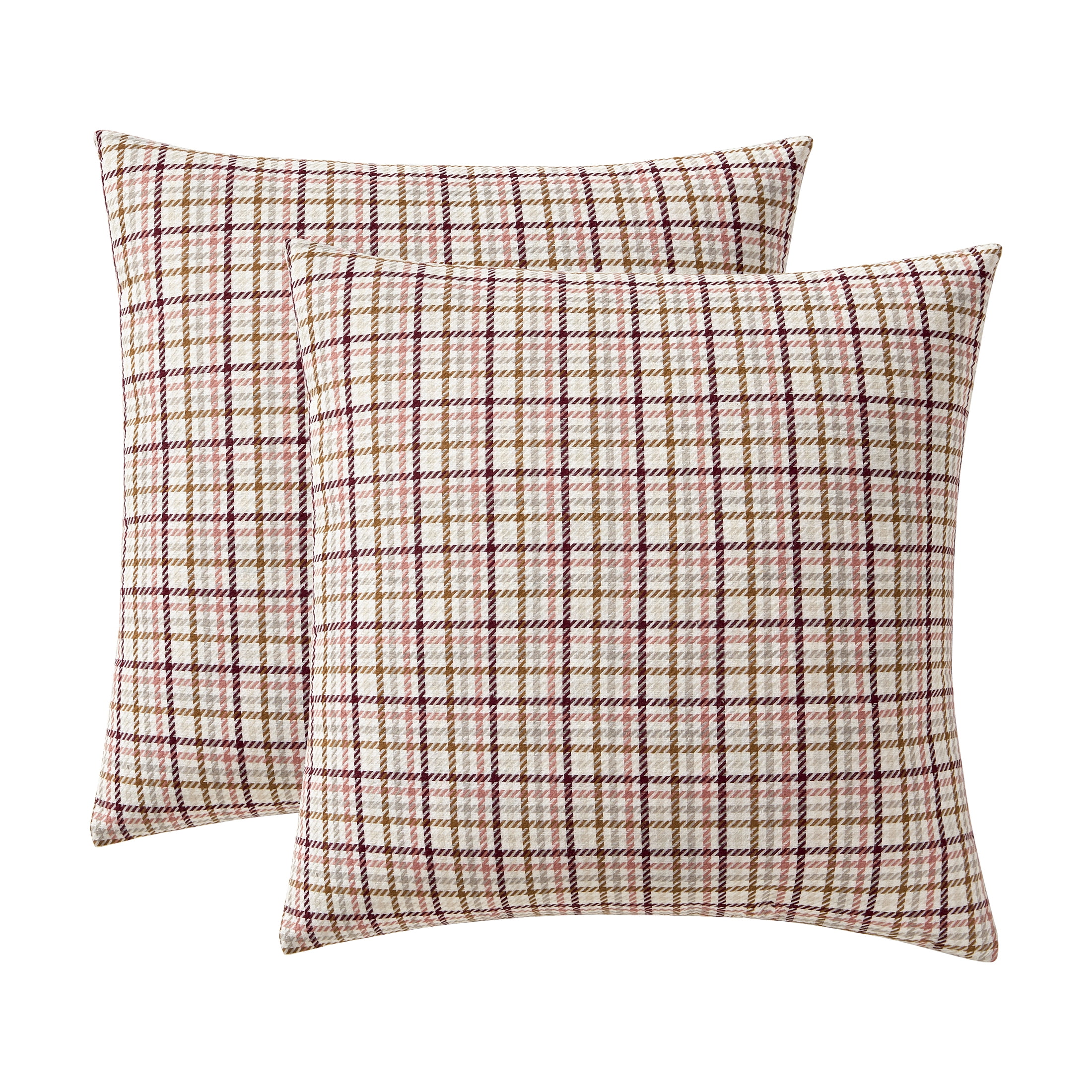 Mainstays 18" x 18" Multi Houndstooth Plaid Decorative Pillows (2 Count)