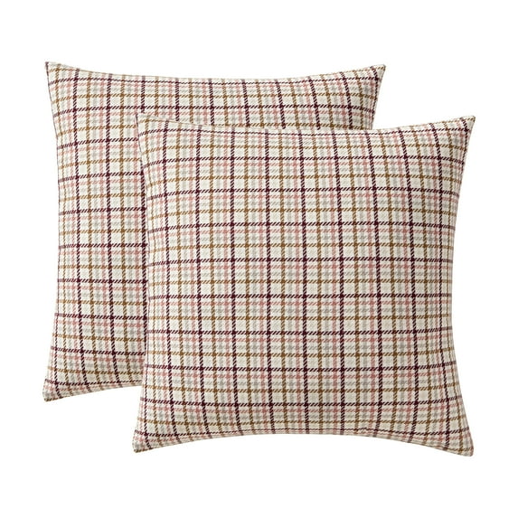 Mainstays 18" x 18" Multi Houndstooth Plaid Decorative Pillows (2 Count)