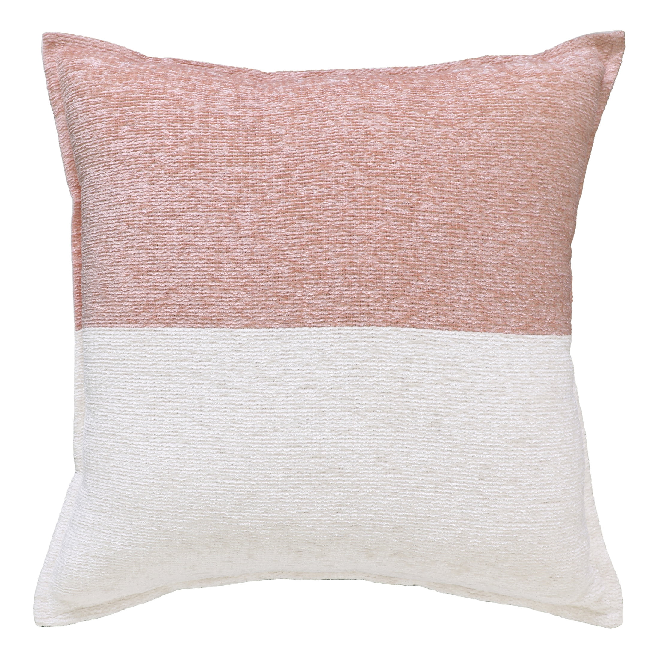 Mainstays 18 in x 18 in Pink Blush Two-Tone Polyester Cotton Square Decorative Throw Pillow