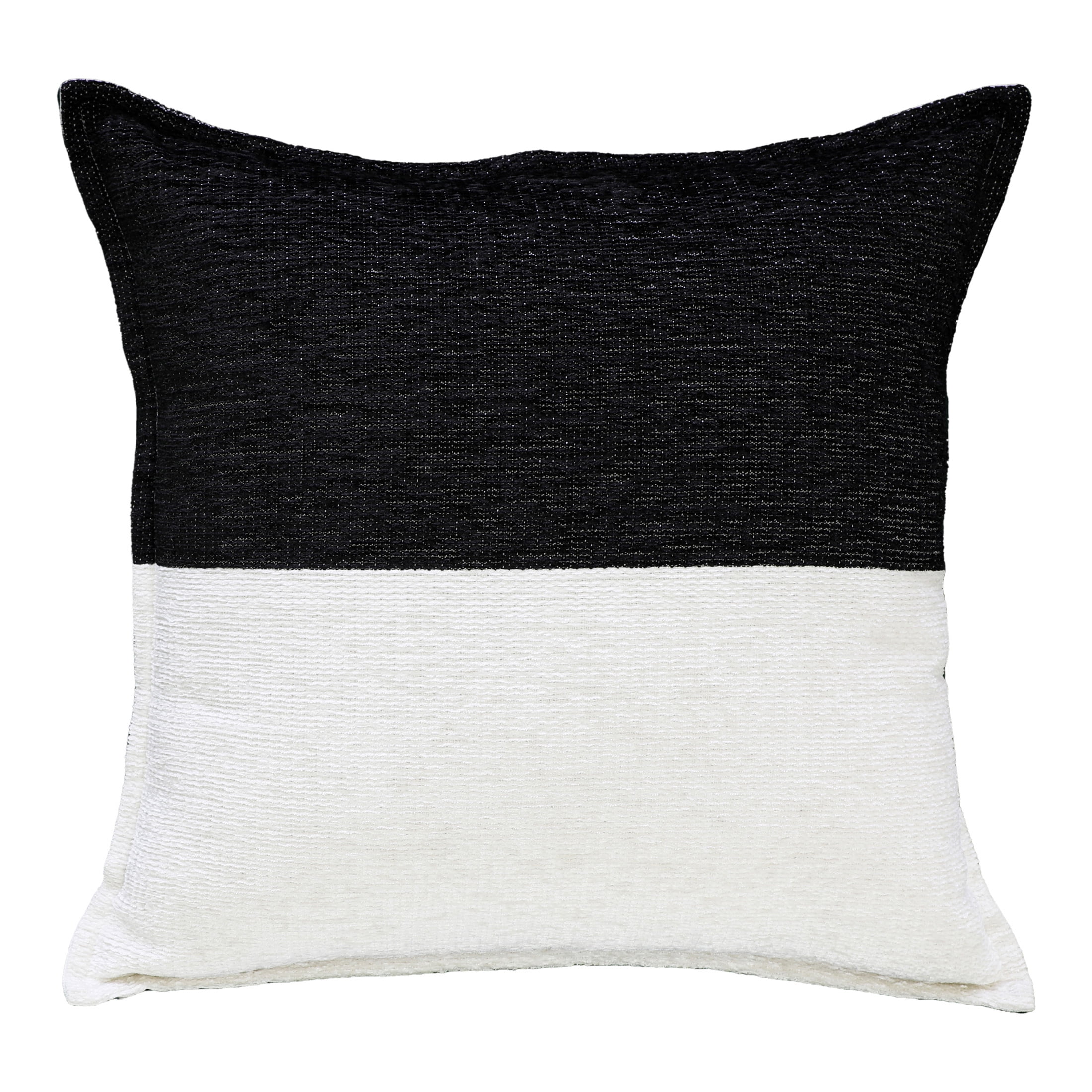Mainstays 18 in x 18 in Black Two-Tone Square Decorative Throw Pillow