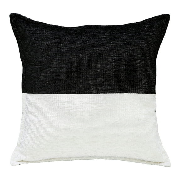 Mainstays 18" x 18" Two-Toned Rich Black Polyester Cotton Square Decorative Throw Pillow