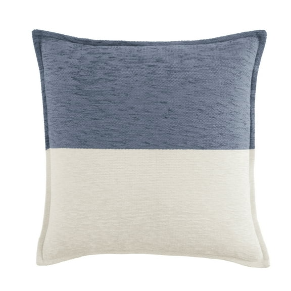 Mainstays 18" x 18" Two-Toned Washed Indigo Polyester Cotton Square Decorative Throw Pillow