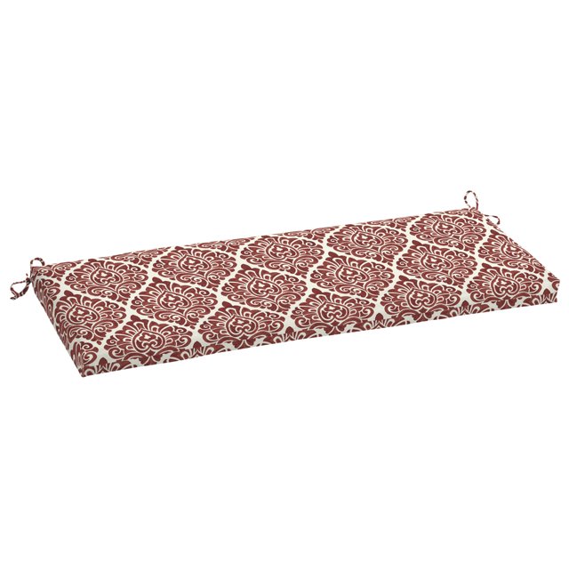 Mainstays 18" x 48" Red Damask Rectangle Outdoor Bench Cushion, 1 Piece
