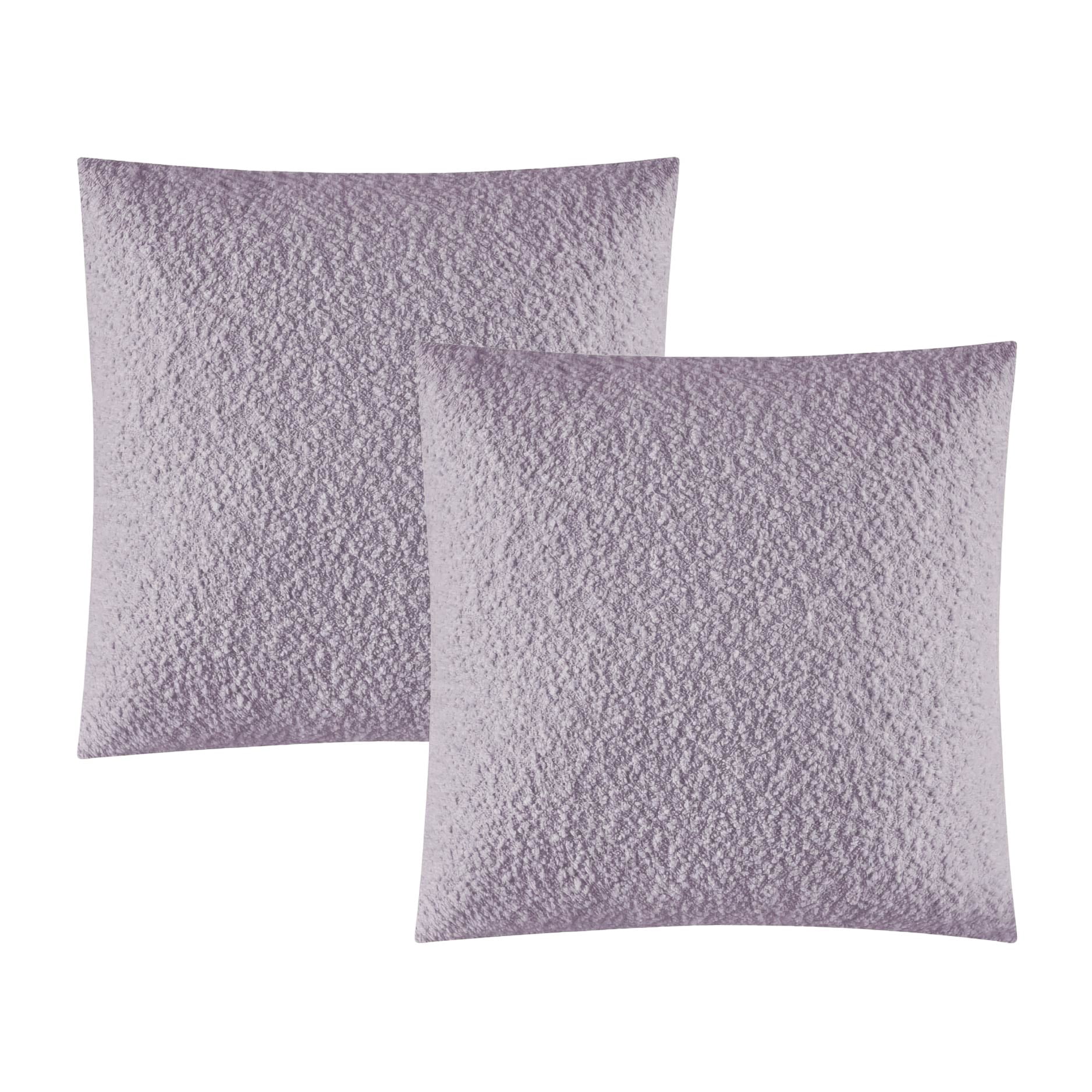 Mainstays 18"x18" Boucle Decorative Throw Pillow Cover- 2Pk- Hazy Purple
