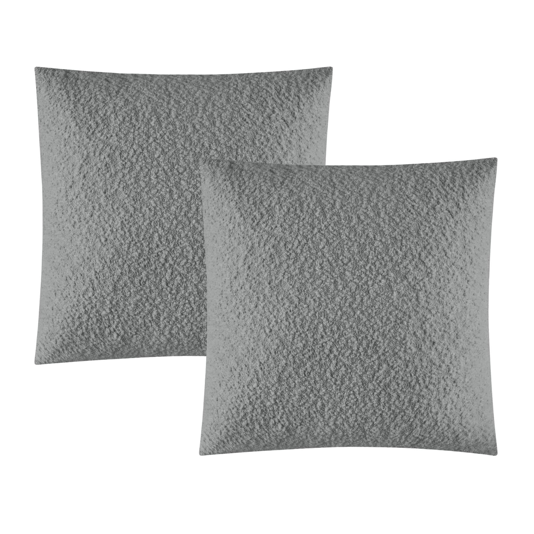 Mainstays 18"x18" Boucle Decorative Throw Pillow Cover- 2Pk- Soothing Gray