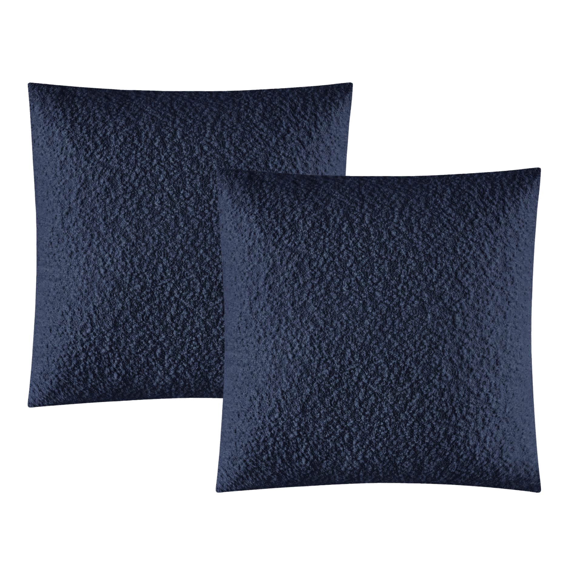 Mainstays 18"x18" Boucle Decorative Throw Pillow Cover- 2Pk- Washed Indigo
