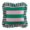 thumbnail image 1 of Mainstays 18" x 18" Pink and Green Ruffle Striped Pillow, 1 of 7