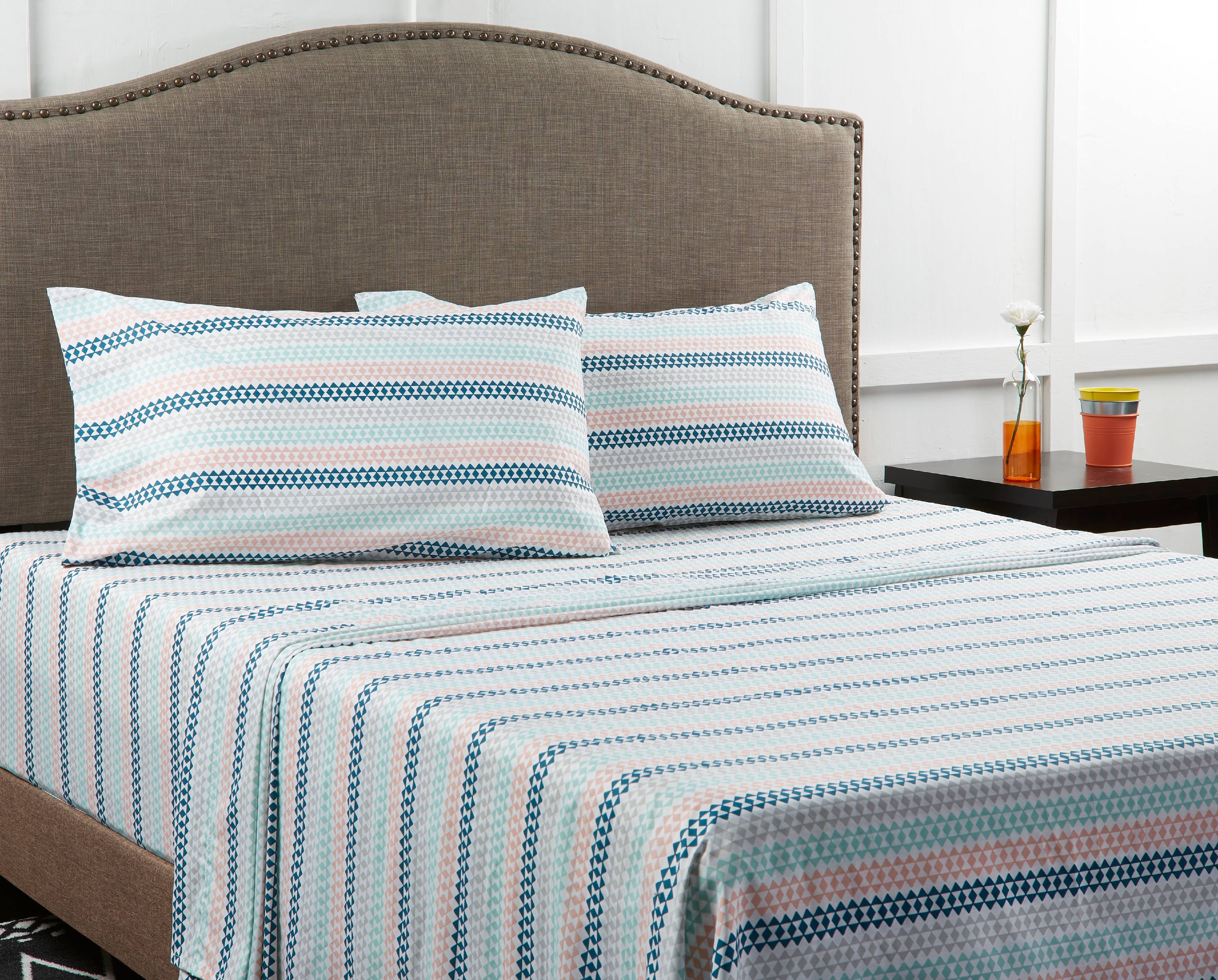 Mainstays 180 Thread Count Novelty Bed Sheet Set, Multicolor, Queen