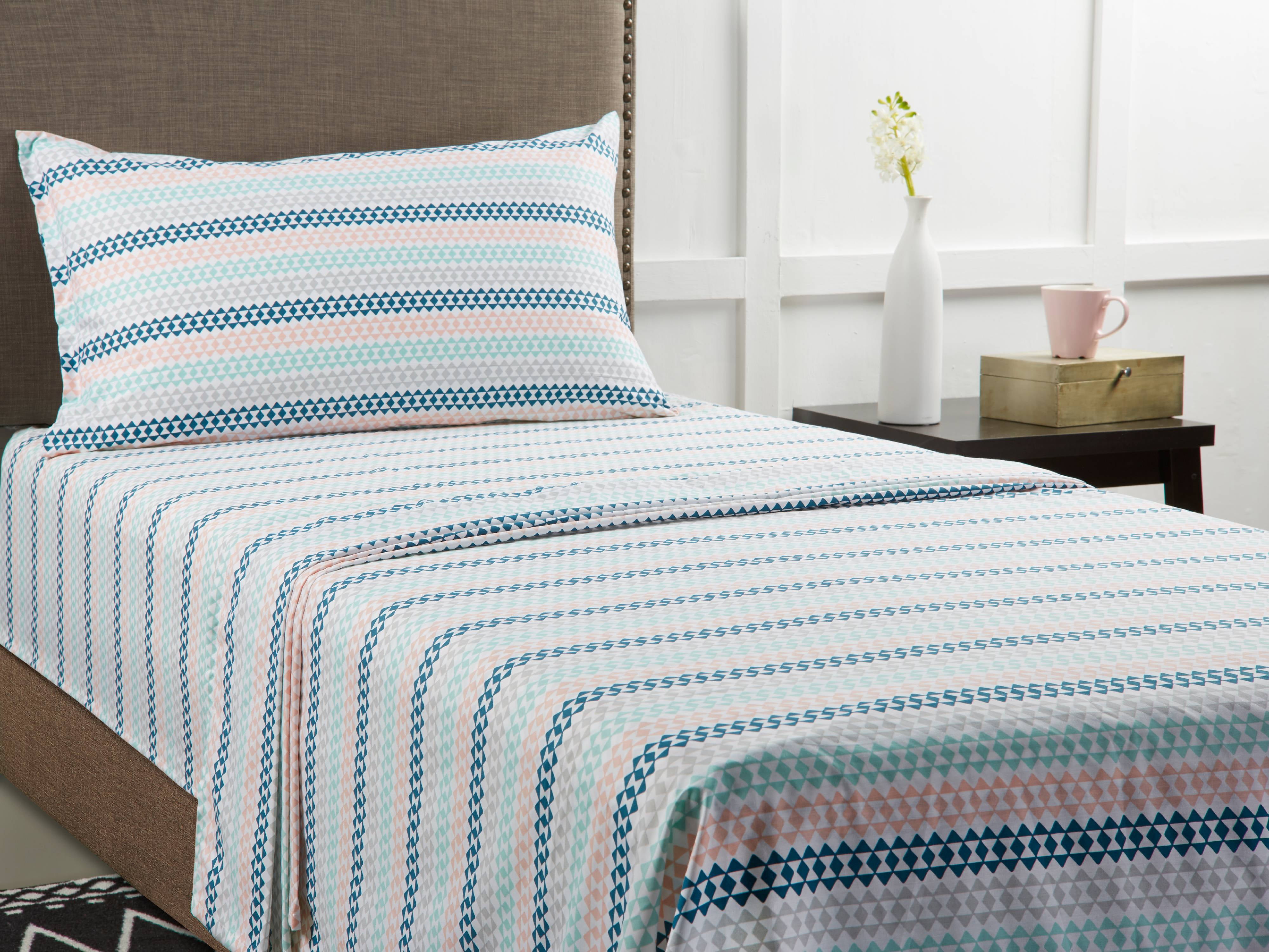 Mainstays 180 Thread Count Novelty Bed Sheet Set, Multicolor, Twin XL