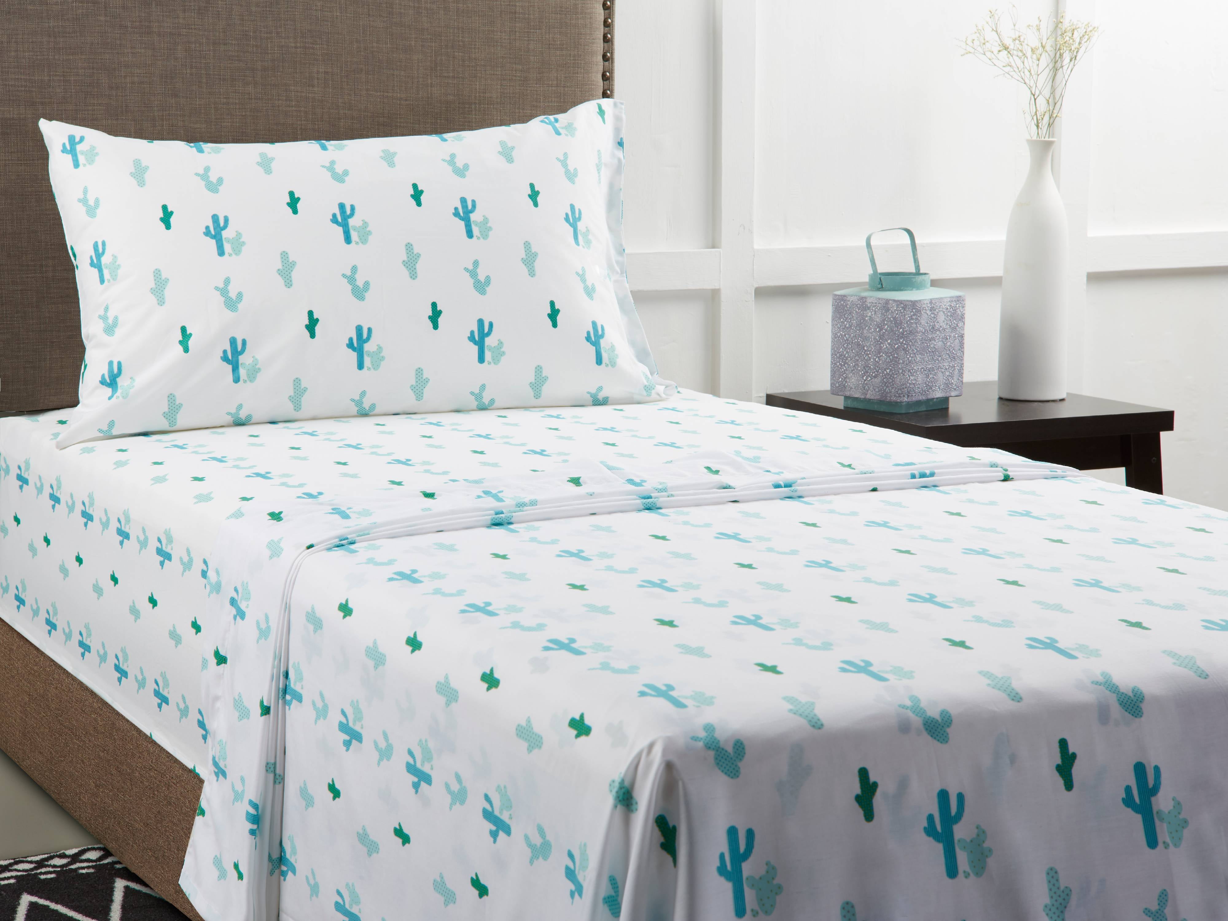 Mainstays 180 Thread Count Novelty Bedding Sheet Set, White, Twin XL