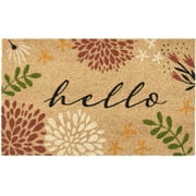 Mainstays Hello Bloom Outdoor Coir Doormat, 18 in x 30 in