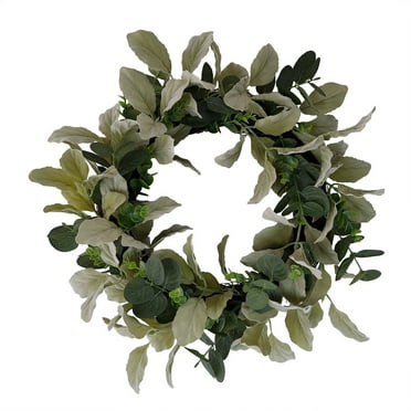 Mainstays, 18in Indoor Artificial Evergreen Wreath, Green Color, Plastic, Not in Pot.