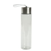 Mainstays 18oz Plastic Clear Water Bottle Stainless Steel Screw Cap Lid with Strap