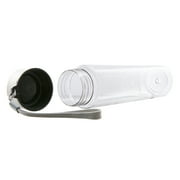 Mainstays 18 oz Plastic Clear Water Bottle Stainless Steel Screw Cap Lid with Strap, 1 Each