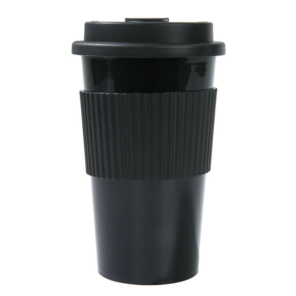 Mainstays 18oz Plastic To Go Coffee Tumbler, Black Perfect for Your On-The-Go Beverages