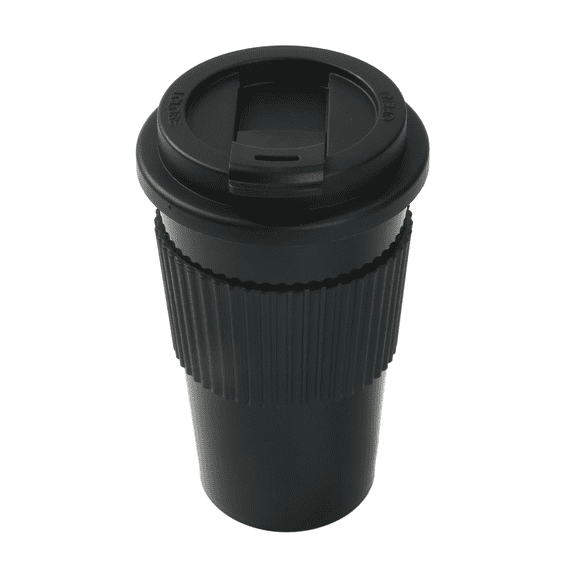 Mainstays 18oz Rich Black Plastic Travel Coffee Cup with Lid