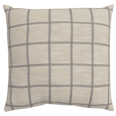 Mainstays 18"x18" Windowpane Ivory grey Decorative Pillow for Adults