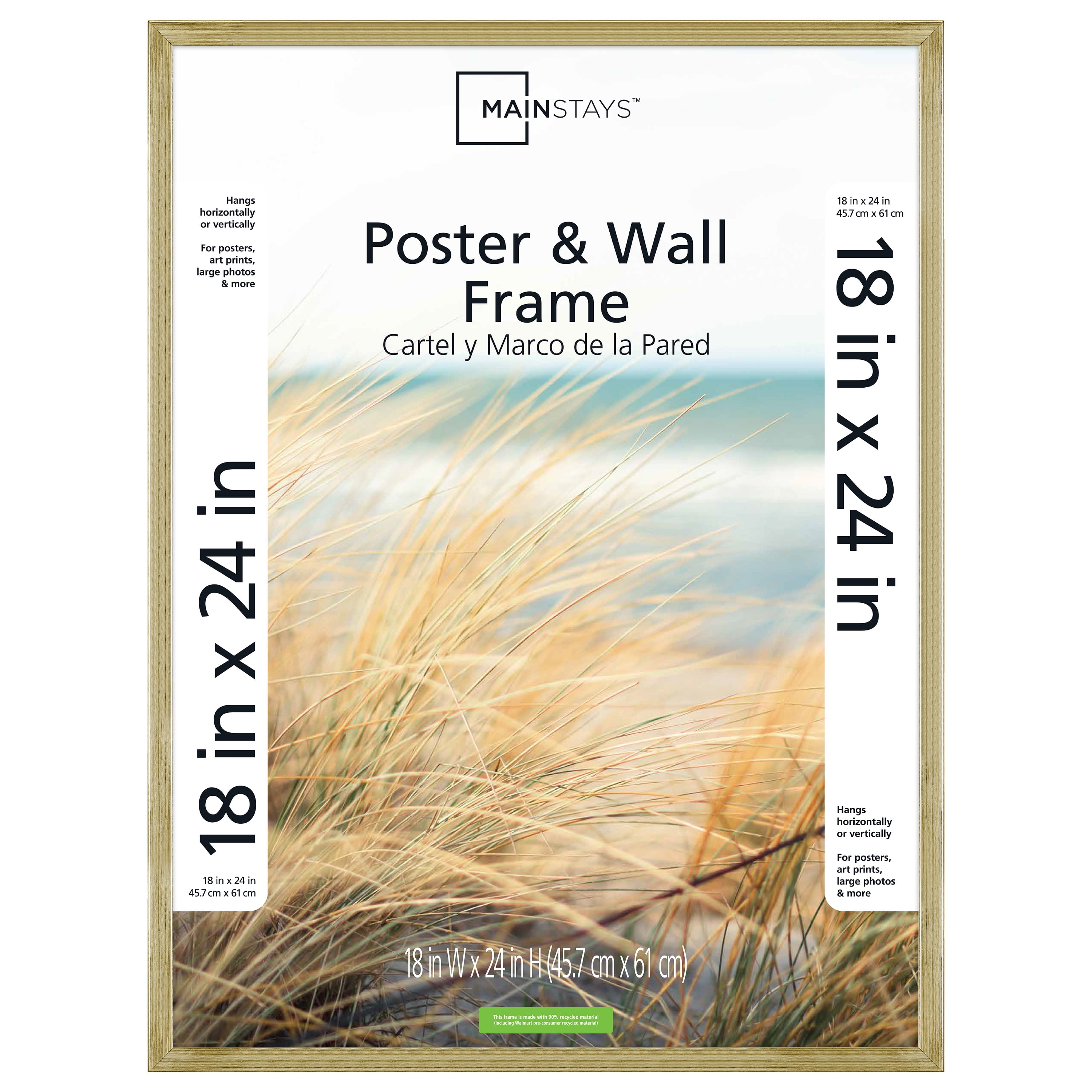 Mainstays 18x24 Metallic Picture Frame, Brass - Walmart.com