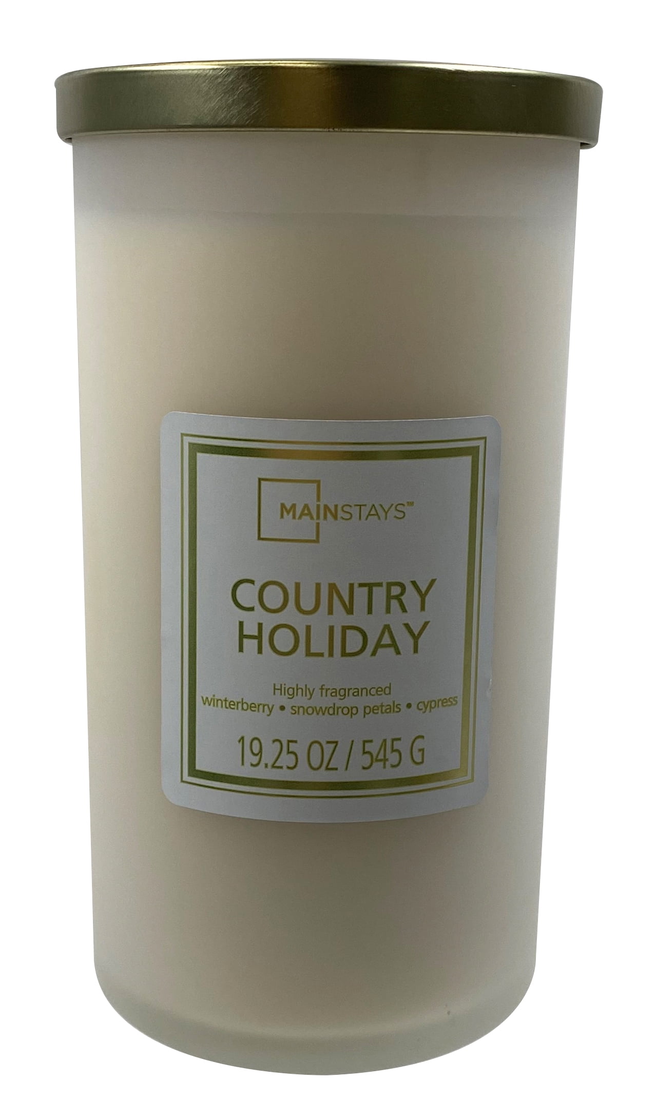 Mainstays 19.25 oz Country Holiday Frosted Glass Jar Single-Wick Candle