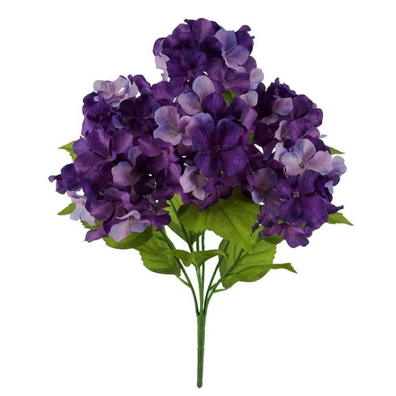 Mainstays 19.75" Indoor Artificial Bush, Hydrangea Flower, Purple Color