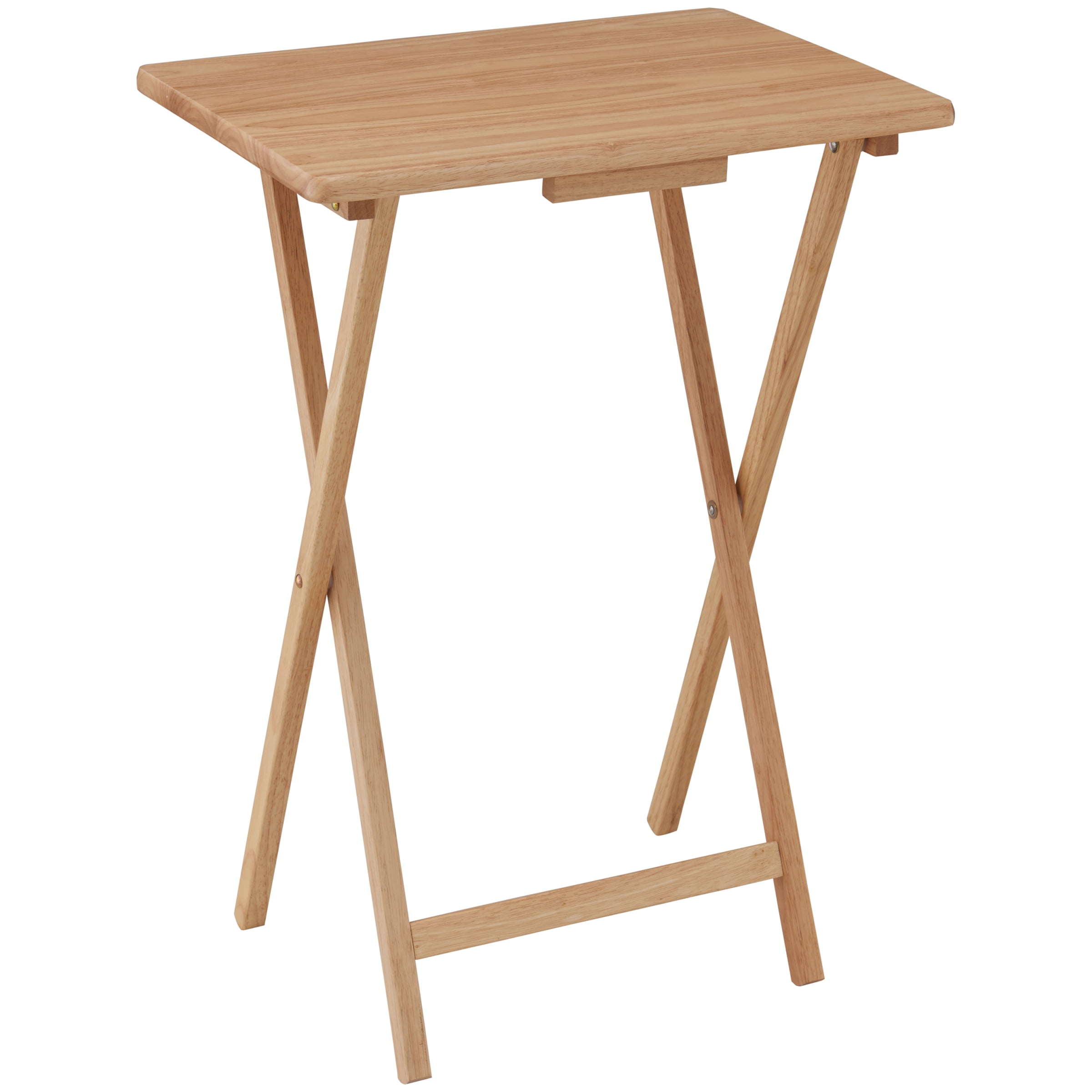 Mainstays 19 Folding Tray Table, Natural Wood