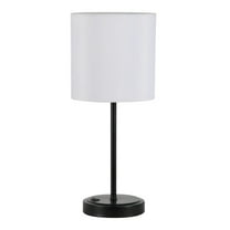 Mainstays 19" Height Black Finish Metal Material Stick Lamp with USB Port, Modern, Office and Dorm