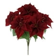 Mainstays 19 in Indoor Artificial Poinesttia Bush, Dark Red Color, Not