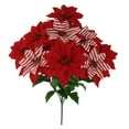 thumbnail image 1 of Mainstays 19 in Indoor Artificial Striped Poinsettia Bush, Red Color., 1 of 6