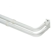 Mainstays 2-3 Basic Metal Wrap Around Adjustable Double Curtain Rod, 84-120 Adjustable Length, White Finish