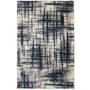 Mainstays 2 ft 6 in x 3 ft 10 in Navy Blue Abstract Indoor Area Rug