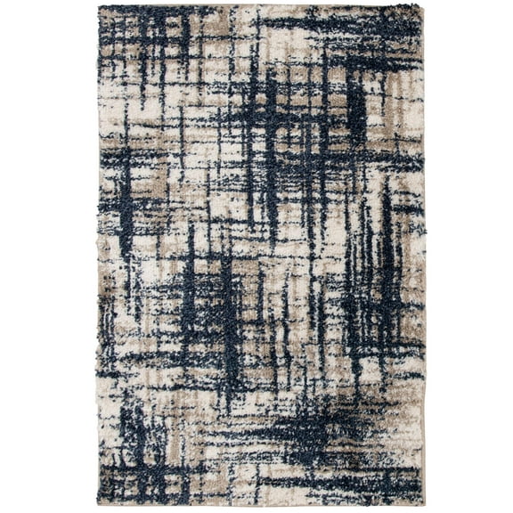 Mainstays 2' 6"x 3'10" Navy Blue Abstract Indoor Area Rug