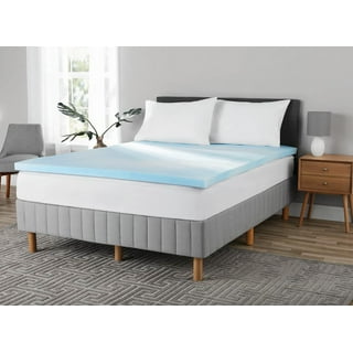 Linsy Living 3 inch Cool Gel Memory Foam Mattress Topper Full,High Density Foam Bed Topper for Pain Relief,Breathable and Washable Cover with Straps